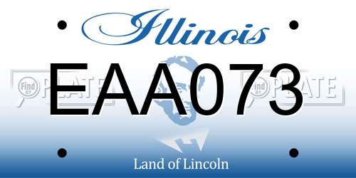 EAA073 Illinois License Plate