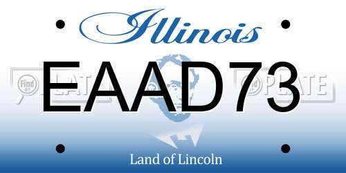 EAAD73 Illinois License Plate