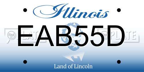 EAB55D Illinois License Plate
