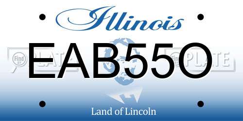 EAB55O Illinois License Plate