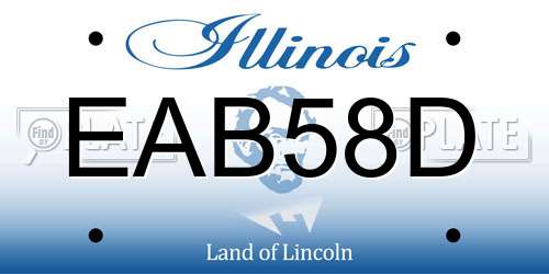 EAB58D Illinois License Plate