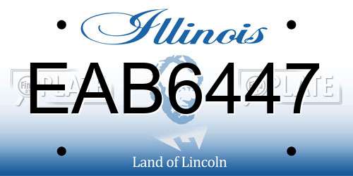 EAB6447 Illinois License Plate