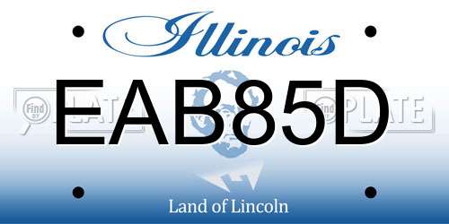 EAB85D Illinois License Plate