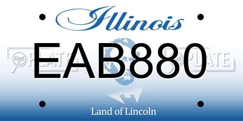 EAB880 Illinois License Plate