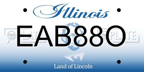 EAB88O Illinois License Plate