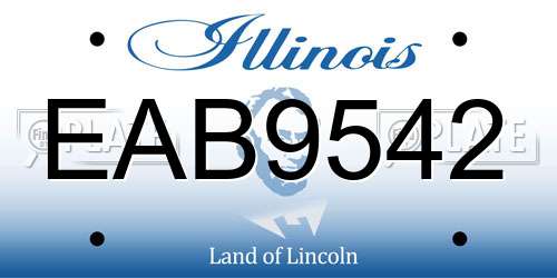 EAB9542 Illinois License Plate