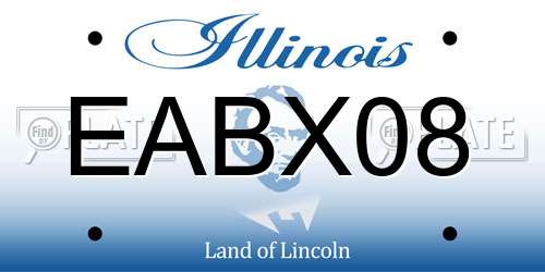 EABX08 Illinois License Plate