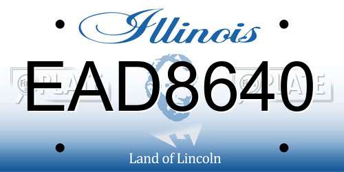 EAD8640 Illinois License Plate