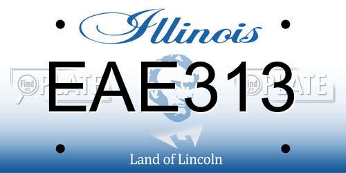 EAE313 Illinois License Plate