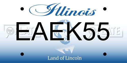EAEK55 Illinois License Plate