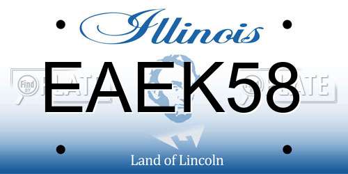 EAEK58 Illinois License Plate