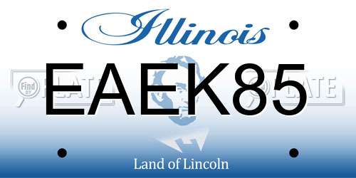 EAEK85 Illinois License Plate