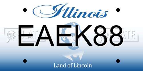 EAEK88 Illinois License Plate