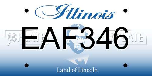 EAF346 Illinois License Plate