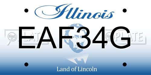 EAF34G Illinois License Plate