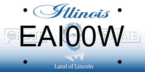 EAI00W Illinois License Plate