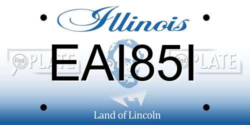EAI85I Illinois License Plate
