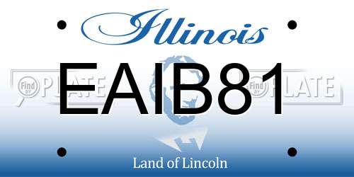 EAIB81 Illinois License Plate