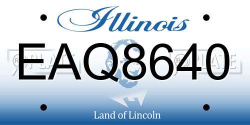 EAQ8640 Illinois License Plate