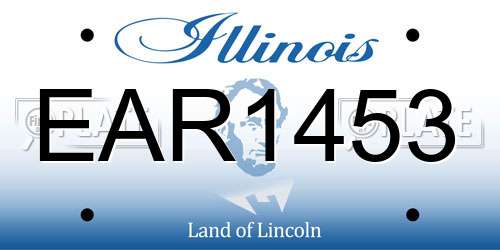 EAR1453 Illinois License Plate