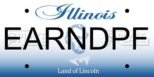 EARNDPF Illinois License Plate