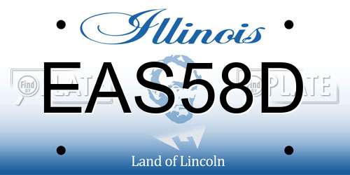 EAS58D Illinois License Plate