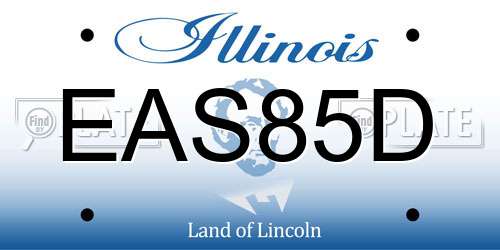 EAS85D Illinois License Plate