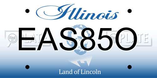 EAS85O Illinois License Plate