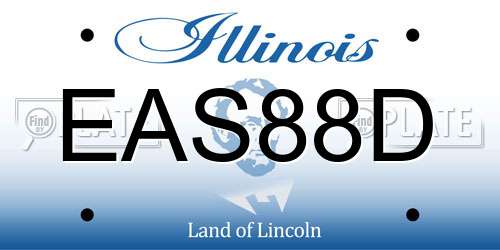 EAS88D Illinois License Plate