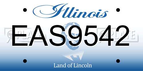 EAS9542 Illinois License Plate