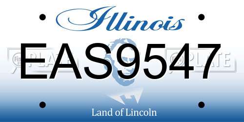 EAS9547 Illinois License Plate