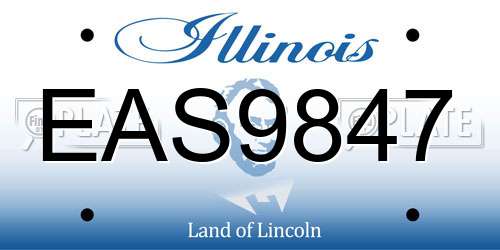 EAS9847 Illinois License Plate