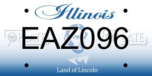 EAZ096 Illinois License Plate