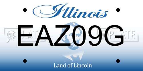 EAZ09G Illinois License Plate