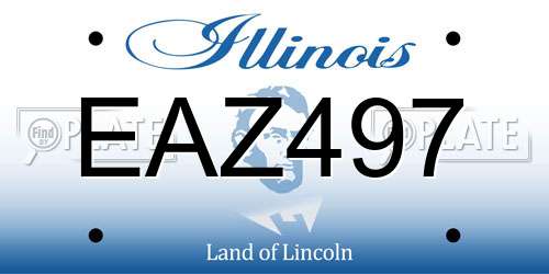 EAZ497 Illinois License Plate