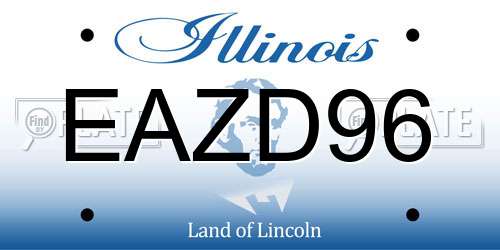 EAZD96 Illinois License Plate