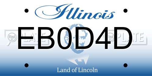 EB0D4D Illinois License Plate