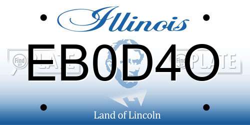 EB0D4O Illinois License Plate