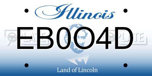 EB0O4D Illinois License Plate
