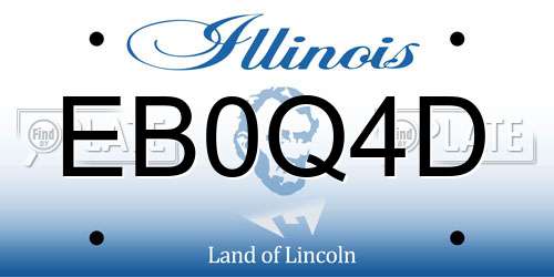 EB0Q4D Illinois License Plate