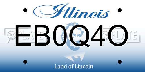 EB0Q4O Illinois License Plate
