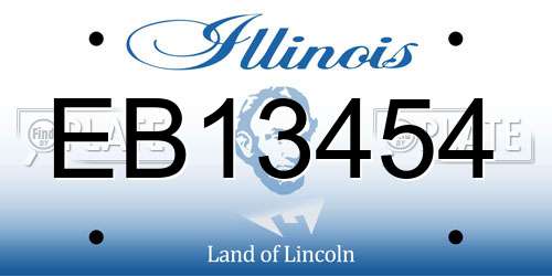 EB13454 Illinois License Plate