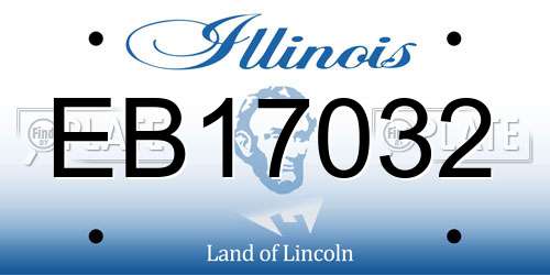 EB17032 Illinois License Plate
