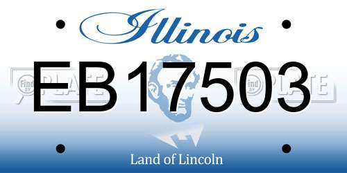 EB17503 Illinois License Plate