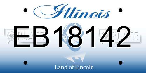 EB18142 Illinois License Plate