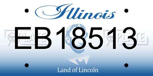 EB18513 Illinois License Plate