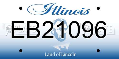 EB21096 Illinois License Plate