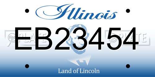 EB23454 Illinois License Plate