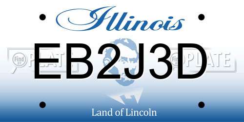 EB2J3D Illinois License Plate
