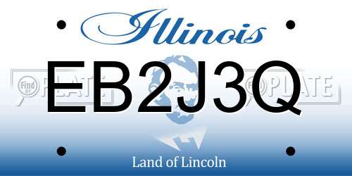 EB2J3Q Illinois License Plate